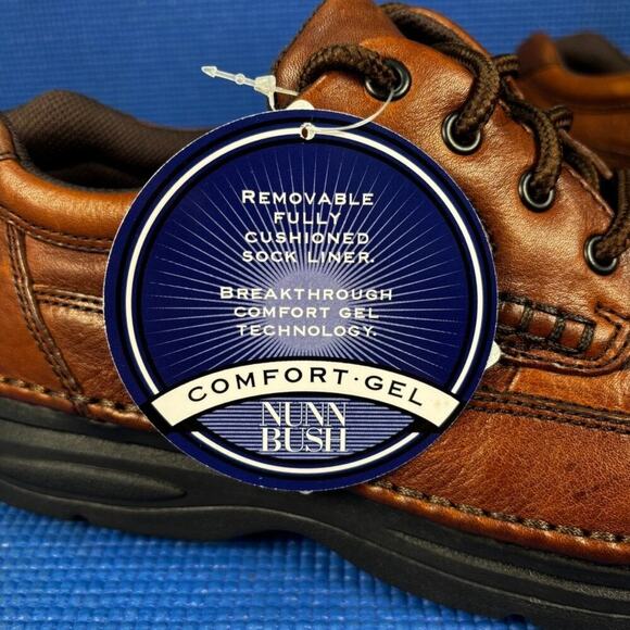 ? Nunn Bush Cameron Moc Toe Oxford  Men Size 10.5W Brown Leather Shoes 83890-64 main image 6
